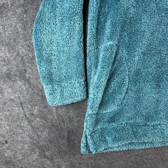 Soft Surroundings Sweater Womens Small Blue Pullover Luxe Sherpa 1/4 Zip Fuzzy - Picture 2 of 14
